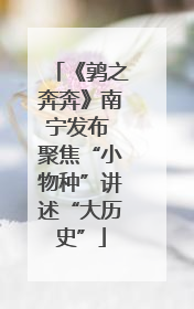 《鹑之奔奔》南宁发布 聚焦“小物种”讲述“大历史”