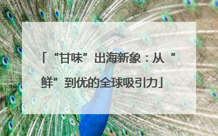 “甘味”出海新象：从“鲜”到优的全球吸引力