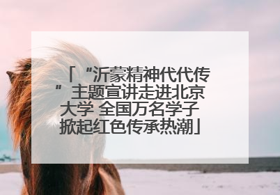 “沂蒙精神代代传”主题宣讲走进北京大学 全国万名学子掀起红色传承热潮