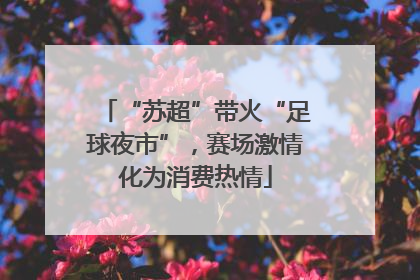 “苏超”带火“足球夜市”，赛场激情化为消费热情