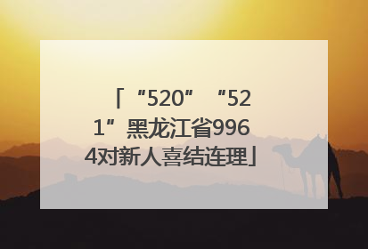 “520”“521”黑龙江省9964对新人喜结连理