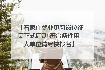 石家庄就业见习岗位征集正式启动 符合条件用人单位请尽快报名