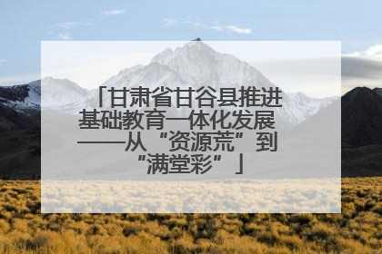 甘肃省甘谷县推进基础教育一体化发展——从“资源荒”到“满堂彩”