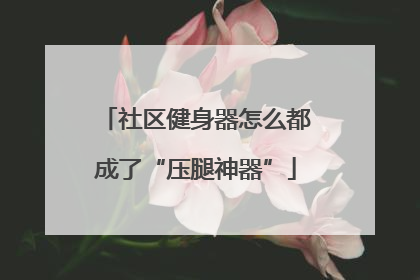 社区健身器怎么都成了“压腿神器”