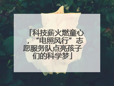 科技薪火燃童心，“电照风行”志愿服务队点亮孩子们的科学梦