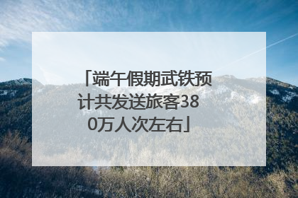 端午假期武铁预计共发送旅客380万人次左右
