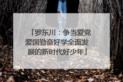 罗东川：争当爱党爱国勤奋好学全面发展的新时代好少年