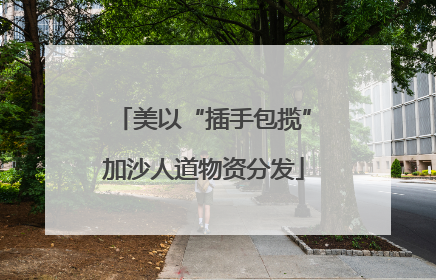 美以“插手包揽”加沙人道物资分发