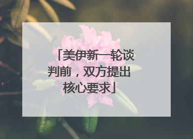 美伊新一轮谈判前，双方提出核心要求