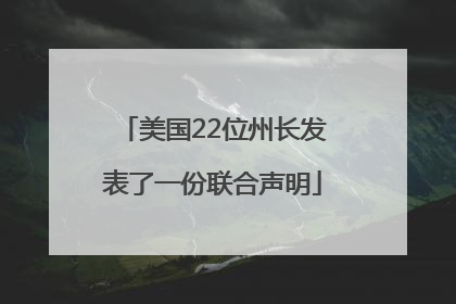 美国22位州长发表了一份联合声明