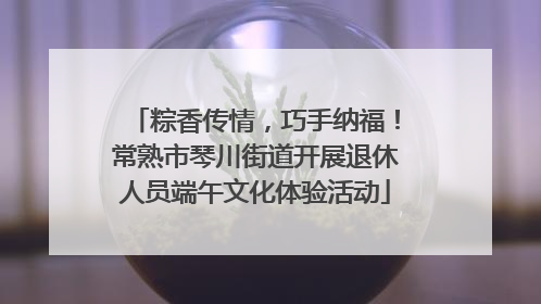 粽香传情，巧手纳福！常熟市琴川街道开展退休人员端午文化体验活动