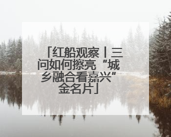 红船观察丨三问如何擦亮“城乡融合看嘉兴”金名片