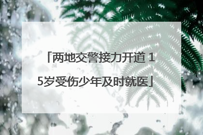 两地交警接力开道 15岁受伤少年及时就医