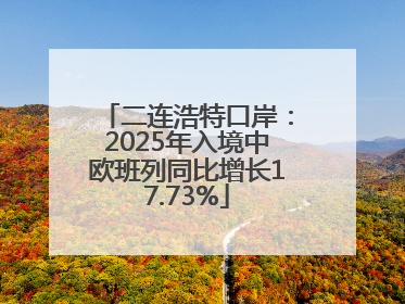 二连浩特口岸：2025年入境中欧班列同比增长17.73%