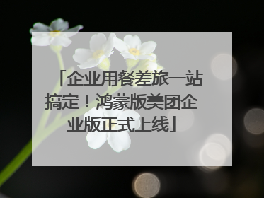 企业用餐差旅一站搞定！鸿蒙版美团企业版正式上线