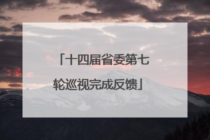 十四届省委第七轮巡视完成反馈