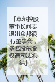 卓尔控股董事长阎志退出众邦银行董事会，多名股东股权遭司法冻结