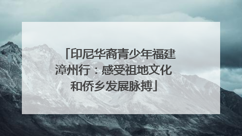 印尼华裔青少年福建漳州行：感受祖地文化和侨乡发展脉搏