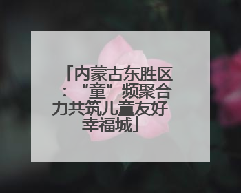 内蒙古东胜区：“童”频聚合力共筑儿童友好幸福城