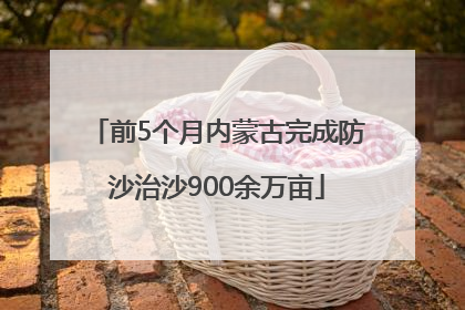 前5个月内蒙古完成防沙治沙900余万亩