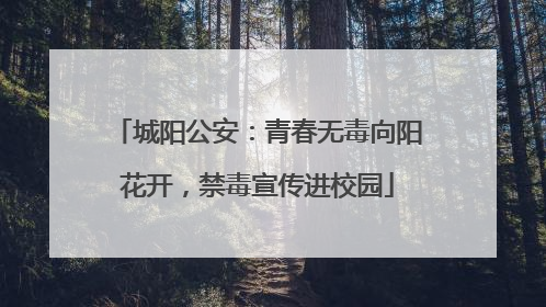 城阳公安：青春无毒向阳花开，禁毒宣传进校园