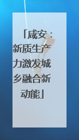 咸安：新质生产力激发城乡融合新动能