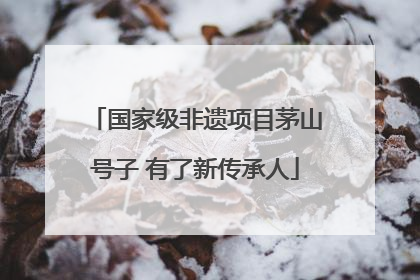 国家级非遗项目茅山号子 有了新传承人
