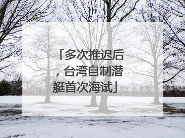 多次推迟后，台湾自制潜艇首次海试