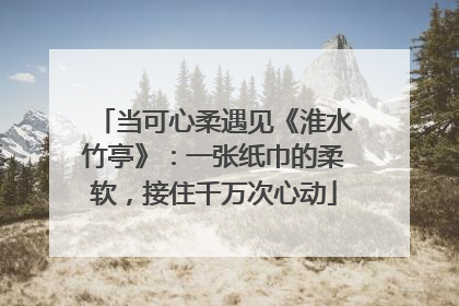 当可心柔遇见《淮水竹亭》：一张纸巾的柔软，接住千万次心动