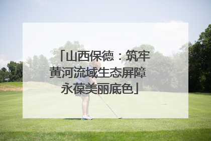山西保德：筑牢黄河流域生态屏障 永葆美丽底色