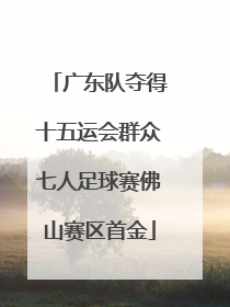 广东队夺得十五运会群众七人足球赛佛山赛区首金
