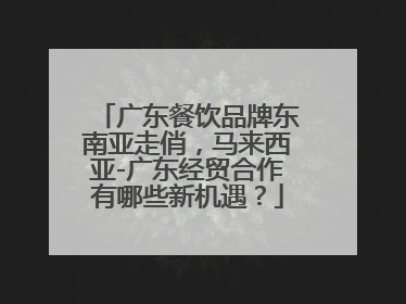 广东餐饮品牌东南亚走俏，马来西亚-广东经贸合作有哪些新机遇？