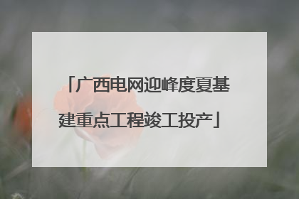 广西电网迎峰度夏基建重点工程竣工投产
