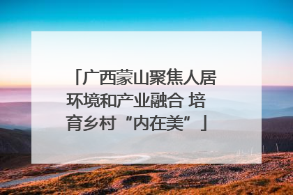 广西蒙山聚焦人居环境和产业融合 培育乡村“内在美”