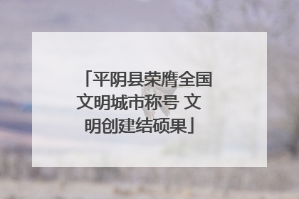 平阴县荣膺全国文明城市称号 文明创建结硕果
