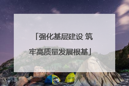 强化基层建设 筑牢高质量发展根基