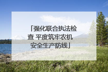 强化联合执法检查 平度筑牢农机安全生产防线