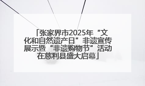 张家界市2025年“文化和自然遗产日”非遗宣传展示暨“非遗购物节”活动在慈利县盛大启幕
