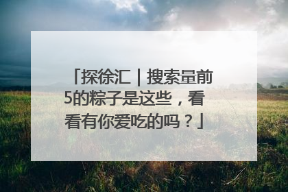 探徐汇｜搜索量前5的粽子是这些，看看有你爱吃的吗？