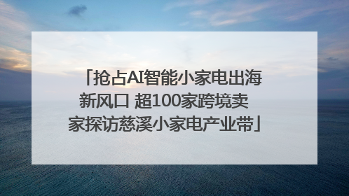抢占AI智能小家电出海新风口 超100家跨境卖家探访慈溪小家电产业带