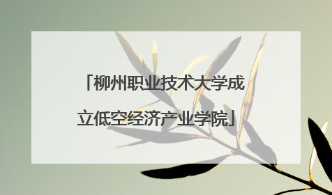 柳州职业技术大学成立低空经济产业学院