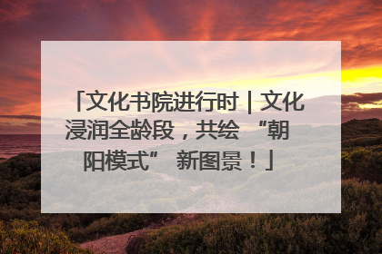 文化书院进行时｜文化浸润全龄段，共绘 “朝阳模式” 新图景！