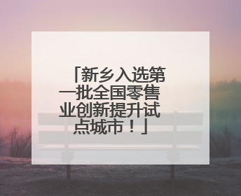新乡入选第一批全国零售业创新提升试点城市！