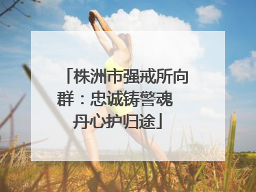 株洲市强戒所向群：忠诚铸警魂 丹心护归途