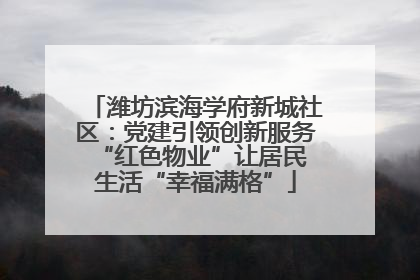 潍坊滨海学府新城社区：党建引领创新服务 “红色物业”让居民生活“幸福满格”