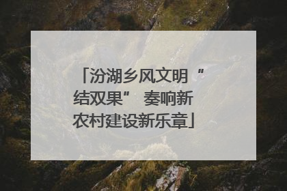 汾湖乡风文明“结双果” 奏响新农村建设新乐章