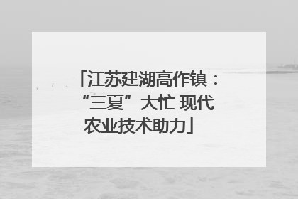 江苏建湖高作镇：“三夏”大忙 现代农业技术助力