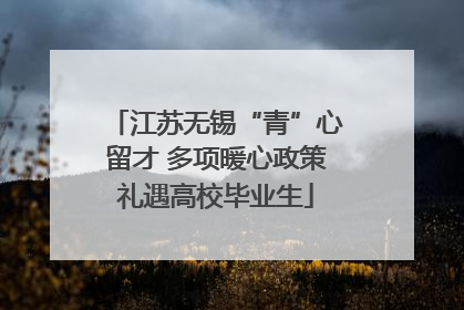 江苏无锡“青”心留才 多项暖心政策礼遇高校毕业生