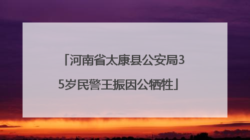 河南省太康县公安局35岁民警王振因公牺牲