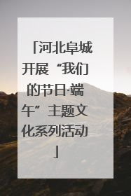 河北阜城开展“我们的节日·端午”主题文化系列活动